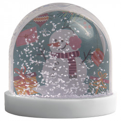 Cyrano "Funky" Photo numéro 3 : Boîte Cyrano "Funky" avec boule à neige pour chocolats, design coloré et festif, avec 2 tiroirs intérieurs blancs pour une présentation originale et ludique.