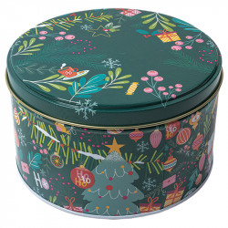 Louison "Funky" Photo numéro 2 : Boîte Louison "Funky" pour macarons, en métal avec intérieur doré et cartonnette de séparation, pour une présentation colorée, festive et moderne.