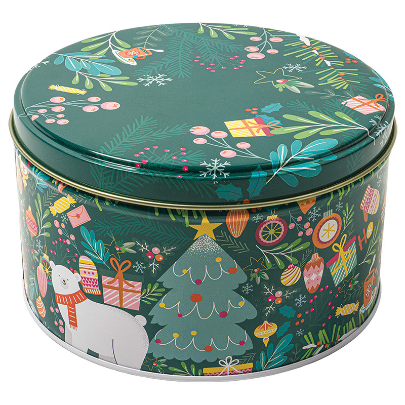 Louison "Funky" : Boîte Louison "Funky" pour macarons, en métal avec intérieur doré et cartonnette de séparation, pour une présentation colorée, festive et moderne.