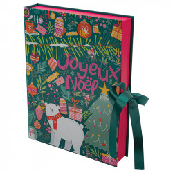 Calendrier Carnet Cadre de l'Avent "Funky" Photo numéro 2 : Calendrier de l'Avent de la gamme "Funky", livré monté et assemblé, composée de 24 cases pré-découpées à ouvrir et d'un séparateur amovible de 24 compartiments.
