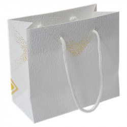 Sac cabas "Apogée" Photo numéro 3 : Sac cabas "Apogée", intérieur blanc apte au contact alimentaire, avec anses cordelettes blanches, idéal pour transporter vos packagings avec élégance et classe.