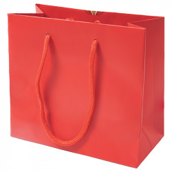 Sac cabas "Holly" Photo numéro 3 : Sac cabas "Holly" pour coffrets, intérieur blanc apte au contact alimentaire, avec anses cordelettes rouges, idéal pour transporter vos packagings festifs.