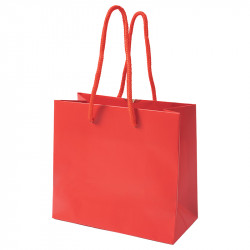 Sac cabas "Holly" Photo numéro 4 : Sac cabas "Holly" pour coffrets, intérieur blanc apte au contact alimentaire, avec anses cordelettes rouges, idéal pour transporter vos packagings festifs.