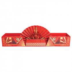 Calendrier Éventail "Holly" Photo numéro 2 : Calendrier de l’Avent Éventail "Holly", 24 boîtes et décor éventail déployé, intérieur apte au contact alimentaire, livré assemblé. Luxe et créativité Embaline.