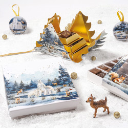 Molière "Matin d'Hiver" Photo numéro 2 : Entre aquarelle délicate, animaux attendrissants et finitions élégantes, les Molière "Matin d'Hiver" subliment vos créations pour les fêtes de fin d’année.