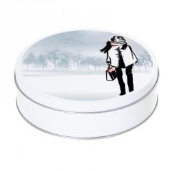 Boîte ronde métallique Caméléon F-06 - Fashionista sous la neige