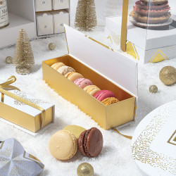 Plumier "Apogée" Photo numéro 4 : Plumier "Apogée" pour marrons glacés, intérieur apte au contact alimentaire, livré monté avec ruban à nouer, pour une présentation élégante et raffinée.