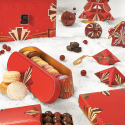 Plumier "Holly" Photo numéro 4 : Plumier "Holly", intérieur doré apte au contact alimentaire, livraison montée, pour une présentation élégante et festive de vos créations.