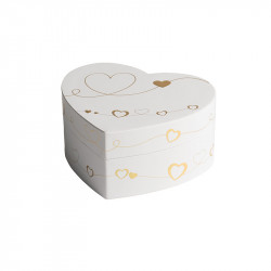Boîte Cœur "J'adore" : emballage blanc et or pour la Saint-Valentin