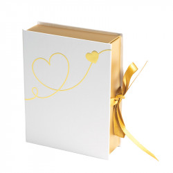 Carnet "J'adore" - Packaging blanc et or pour chocolats de St-Valentin