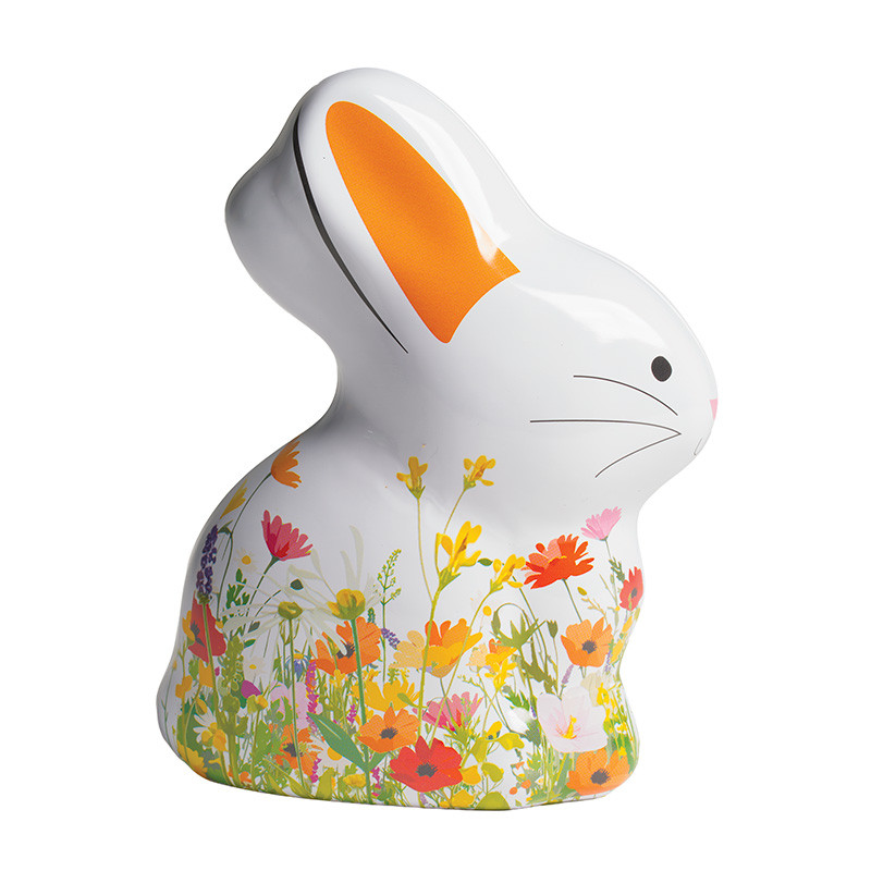 Lapinou Métallique "Prairie" : Le revoilà habillé aux couleurs de collection "Prairie", notre petit lapinou métallique ! Il s'apprête ainsi à sauter dans tous les paniers de Pâques.