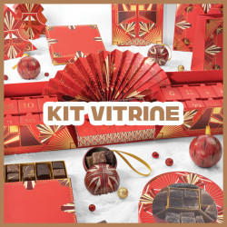 Kit vitrine "Holly" - Packagings de Noël pour une vitrine clé en main