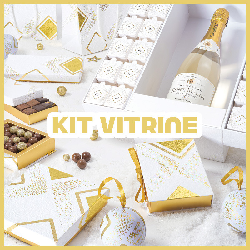 "Apogée" - Le Kit Vitrine : Kit vitrine "Apogée", assortiment élégant pour une vitrine chic et lumineuse, solution clé en main économique pour valoriser vos créations.