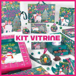 Kit vitrine "Funky" - Packagings de Noël pour une vitrine clé en main