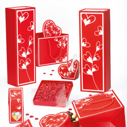 Coffret Rose "Coup de Foudre" Photo numéro 6 : Coffret Coup de Foudre aimanté avec 12 petites boîtes et compartiment pour rose ou chocolat. Un packaging envoûtant pour séduire vos clients à la Saint-Valentin