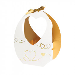 Panier Lov  "J'adore" - Emballage blanc et or pour la Saint-Valentin
