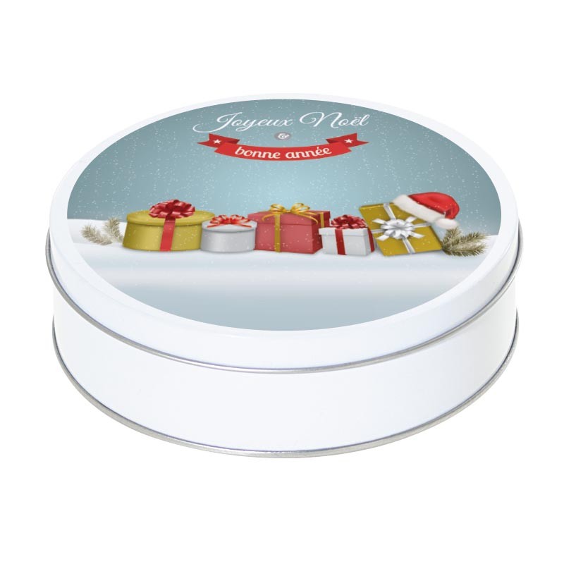 Boîte ronde métallique Caméléon G-06 - Cadeau, Joyeux Noël Bonne Année Boîte ronde métallique Caméléon G-06 - Cadeau, Joyeux Noël Bonne Année