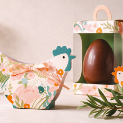 Panoramique Œuf "Douceur Printanière" Photo numéro 4 : Sac panoramique original de la collection "Douceur Printanière" pour œuf de Pâques. Idéal pour présenter et transporter vos chocolats avec style et sécurité.