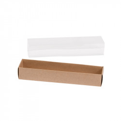 Réglette Kraft Photo numéro 2 : Packaging pour marrons glacés ou macarons en version kraft alimentaire. Son fourreau transparent saura mettre vos produits en valeur !