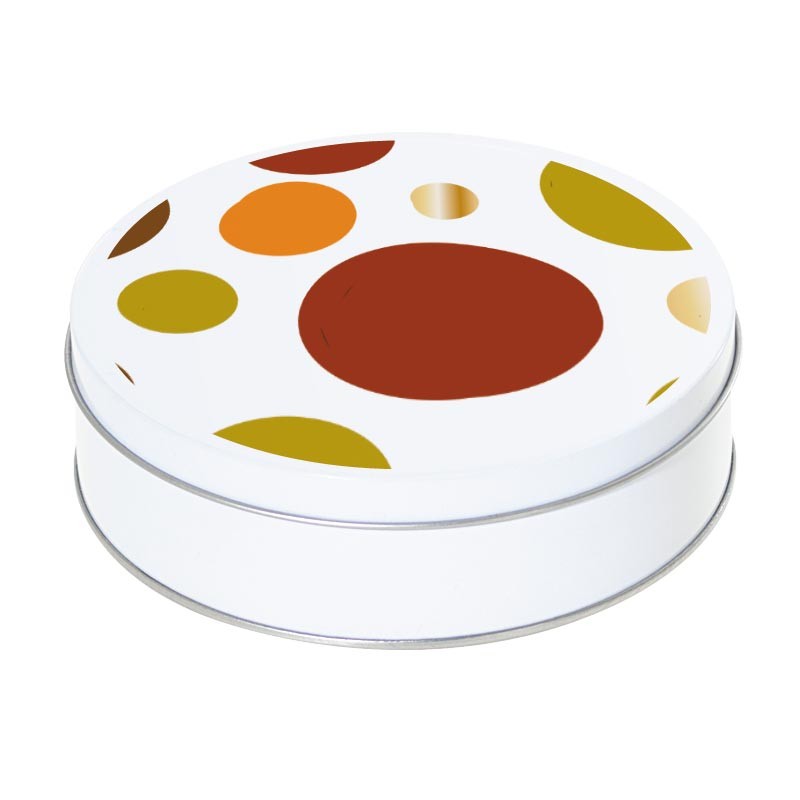 Boîte ronde métallique Caméléon H-09 - Abstraction ovoïdale fond blanc Boîte ronde métallique Caméléon H-09 - Abstraction ovoïdale fond blanc