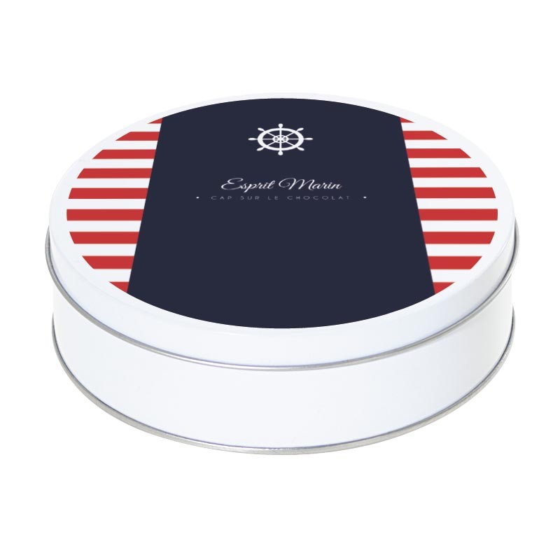Boîte ronde métallique Caméléon I-08 - Esprit Marin - Cap sur le chocolat Boîte ronde métallique Caméléon I-08 - Esprit Marin - Cap sur le chocolat