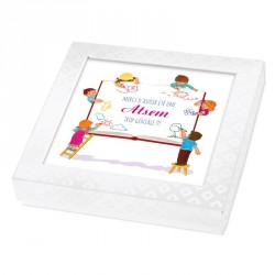 Boîte personnalisée pour rentrée des classes - Version Atsem - Carte Caméléon I-46