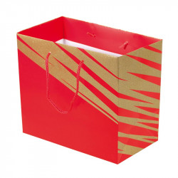 Packaging pour artisans chocolatiers - Sac cabas Granity Red and Gold - Devant du Sac