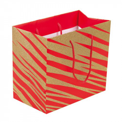 Packaging pour artisans chocolatiers - Sac cabas Granity Red and Gold - Derrière du Sac