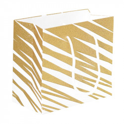 Packaging pour artisans chocolatiers - Sac cabas Granity White and Gold - Derrière du Sac