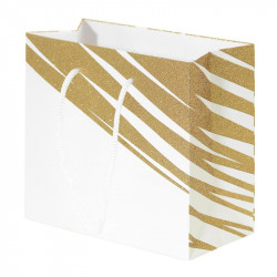 Packaging pour artisans chocolatiers - Sac cabas Granity White and Gold - Devant du Sac