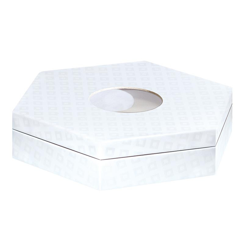 Boîte hexagonale Caméléon - Packaging pouvant accueillir une boule à neige