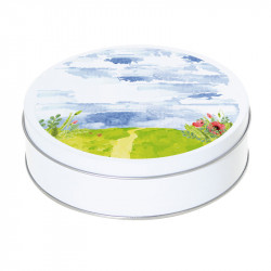 Boîte ronde métallique Caméléon C-04 - Aquarelle Paysage de printemps
