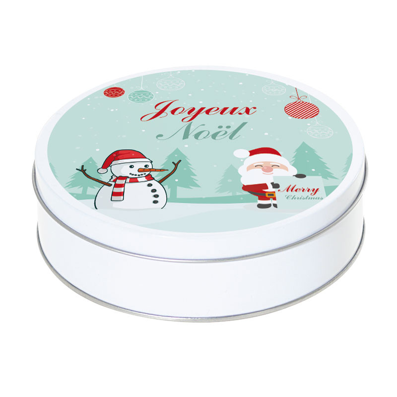 Boîte ronde métallique Caméléon G-23 - Joyeux Noël sous la neige ! Boîte ronde métallique Caméléon G-23 - Joyeux Noël sous la neige !