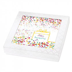 Packaging personnalisé Joyeux anniversaire pour chocolatiers / pâtissiers / confiseurs - Carte Caméléon I-52