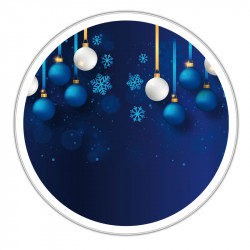 Boîte métallique Caméléon G-28 - Illustration bleue boules de Noël