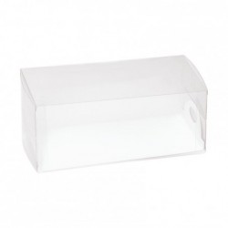 Boîte cake transparente avec plateau blanc
