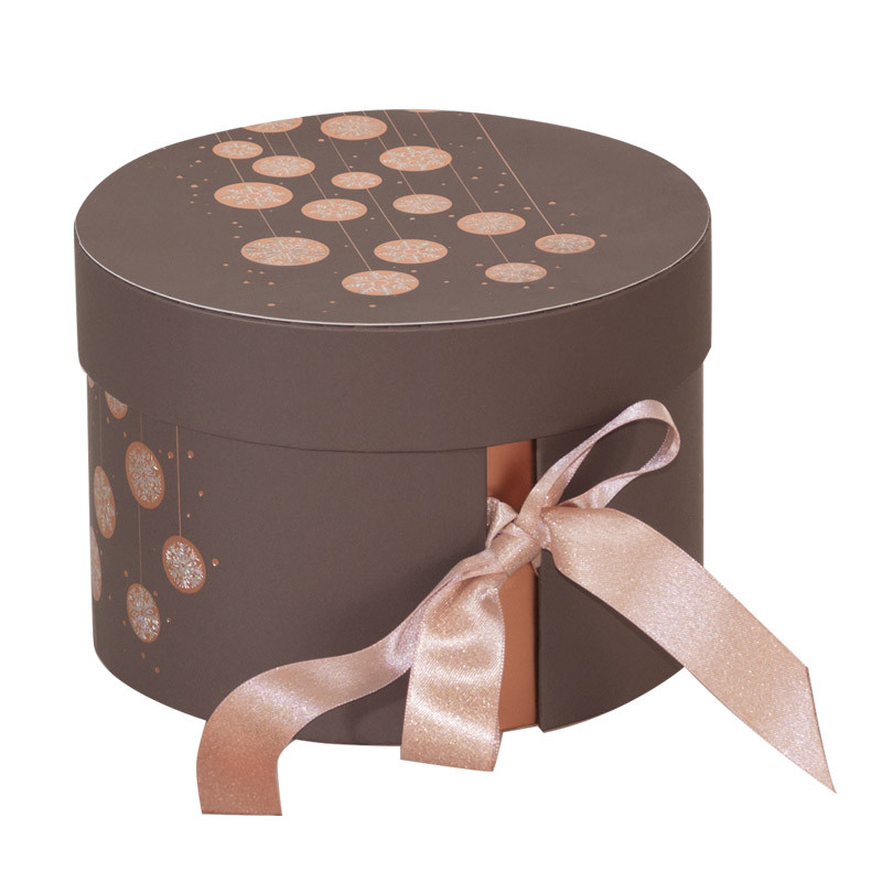 Boîte ronde Élisa Guirlande - Packaging 2 compartiments  pour macarons