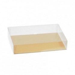 Boîte macarons Mac Transparente avec cartonnette or