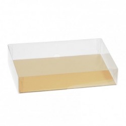Boîte macarons Mac Transparente avec cartonnette or
