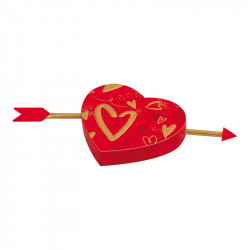 Boîte Cœur rouge et or - Packaging chocolats pour déclarer son amour