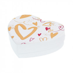 Boîte Cœur blanche et or - Packaging chocolats pour déclarer son amour