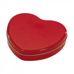 Cœur Métallique Rouge et Or - Packaging alimentaire Saint-Valentin