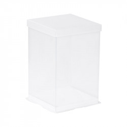 Boîte Calisto Carrée verticale blanche - Packaging transpatent de luxe