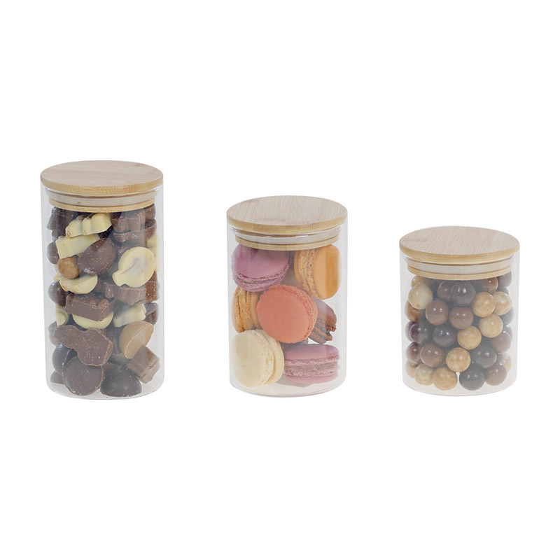 Pots verre & bambou Makarine "Woody" - Packaging pour confiseries