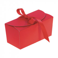 Ballotin Ruban Uni Rouge - Packaging incontournable pour chocolatiers!
