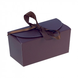 Ballotin Ruban Uni Chocolat - Packaging grand luxe pour chocolatiers !