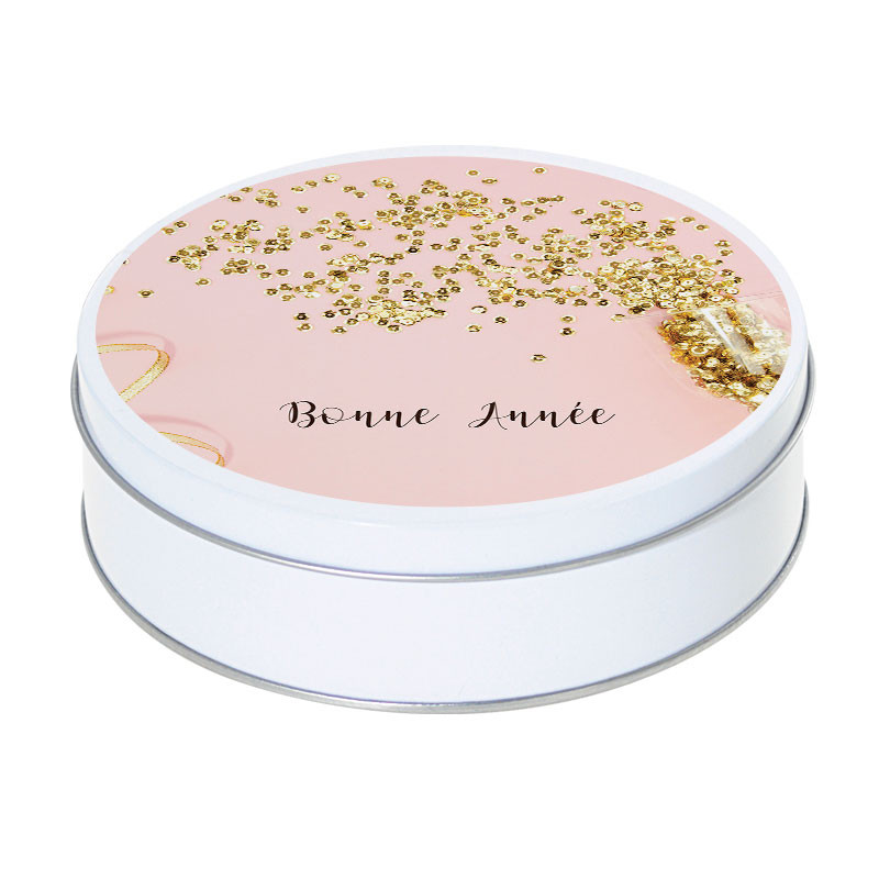 Boîte ronde métallique Caméléon I-86BA - "Bonne Année"