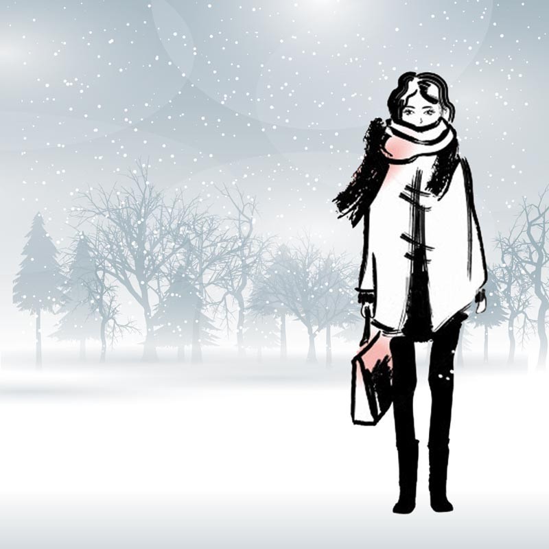 Packaging personnalisé Fashionista sous la neige - Carte Caméléon F-06 Packaging personnalisé Fashionista sous la neige - Carte Caméléon F-06