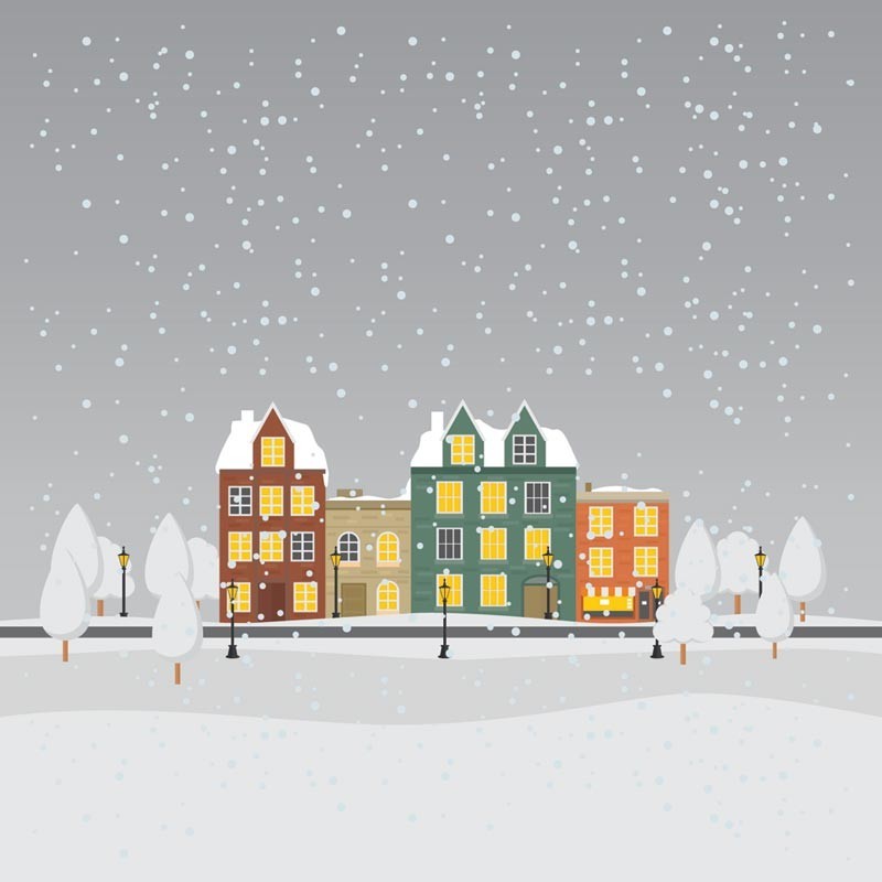 Packaging personnalisé Hiver : Village sous la Neige - Carte Caméléon Packaging personnalisé Hiver : Village sous la Neige - Carte Caméléon