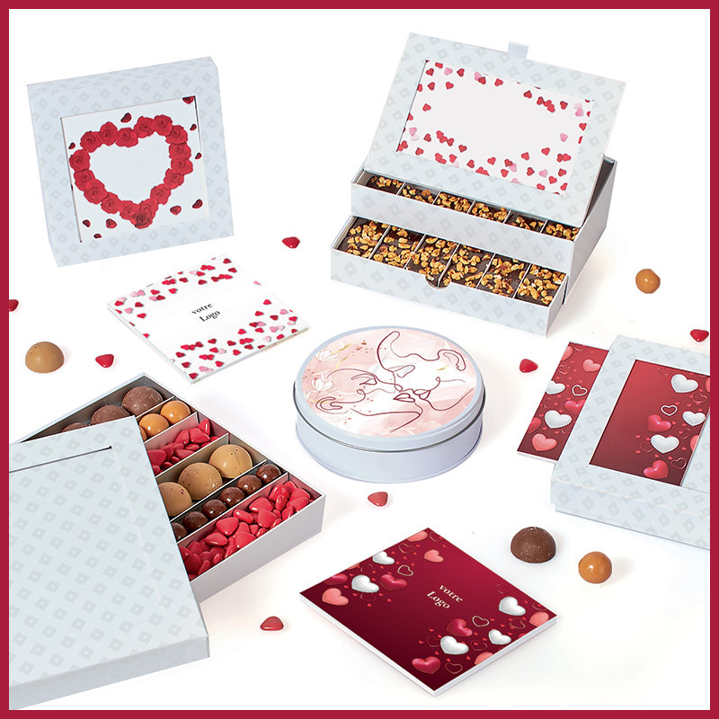 Ensemble Packagings de notre gamme Caméléon pour la St-Valentin